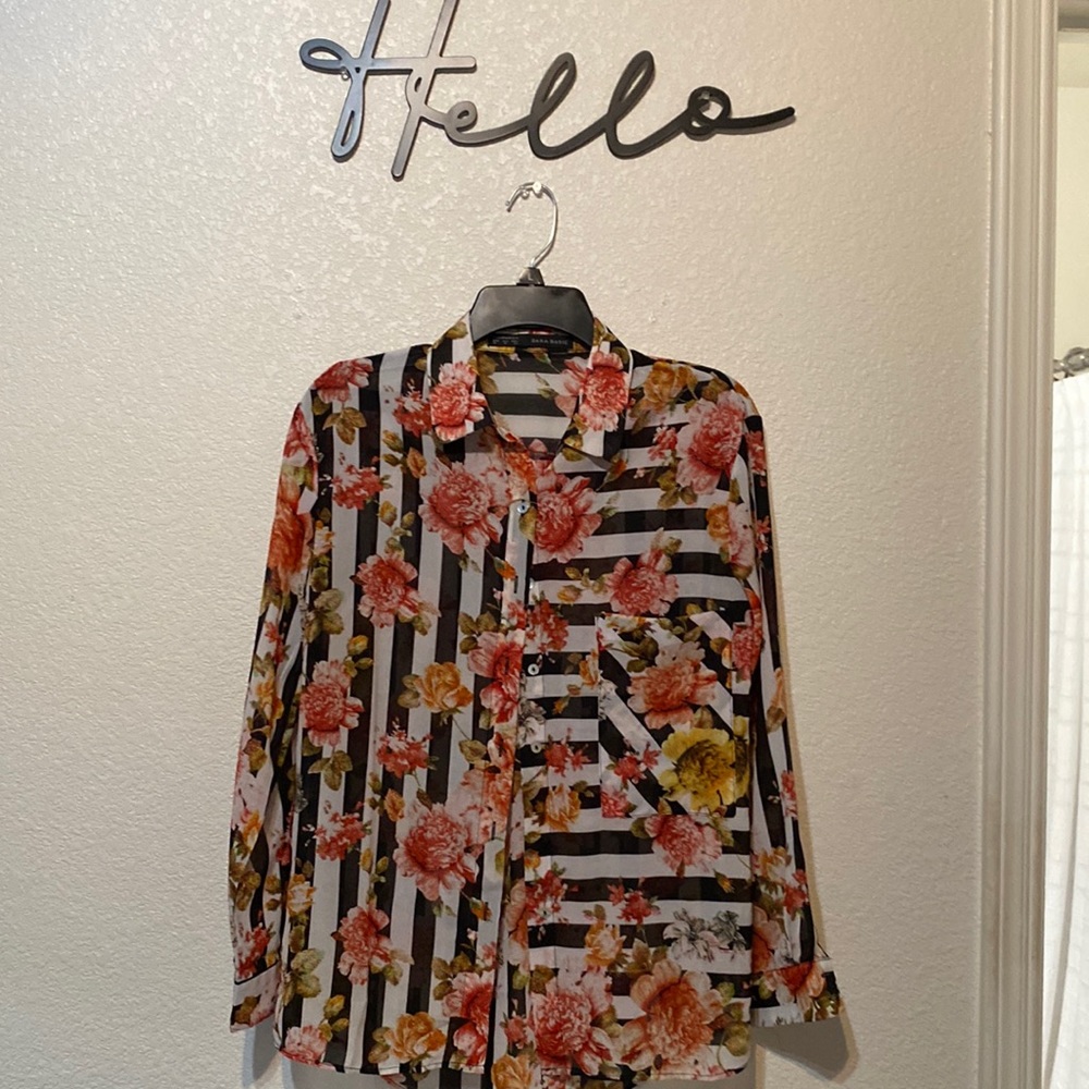 Zara sheet flower print